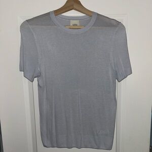 Calvin Klein Light Blue Short Sleeve Cashmere Sweater